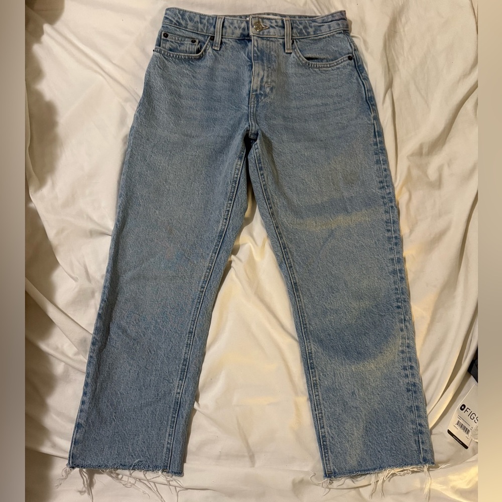 Topshop Light Blue Straight Jeans